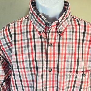 Wrangler Breast Cancer Awareness Men's white, black & pink l/s shirt XLT EUC